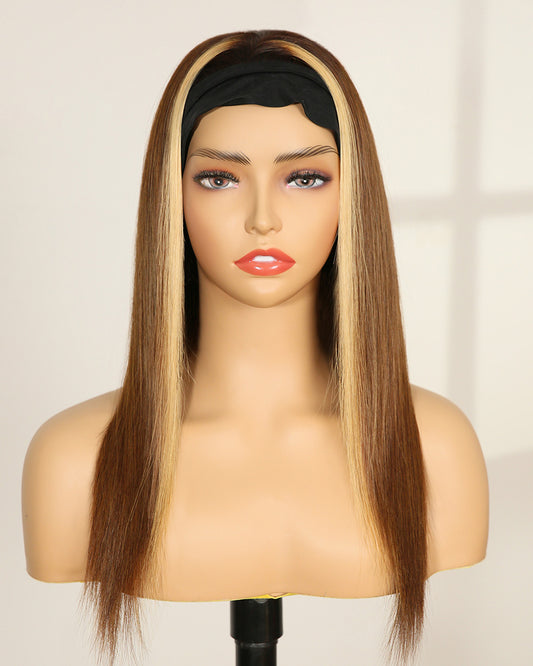 Clearance | 18 Inches Blonde Highlight Headband Wig - RHY-12