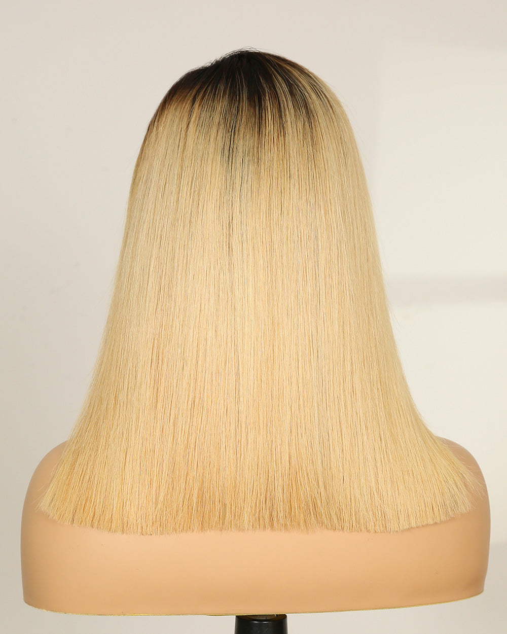 Clearance | 14 Inches Blonde Straight Human Hair Swiss Lace Front Wig - RTW-235