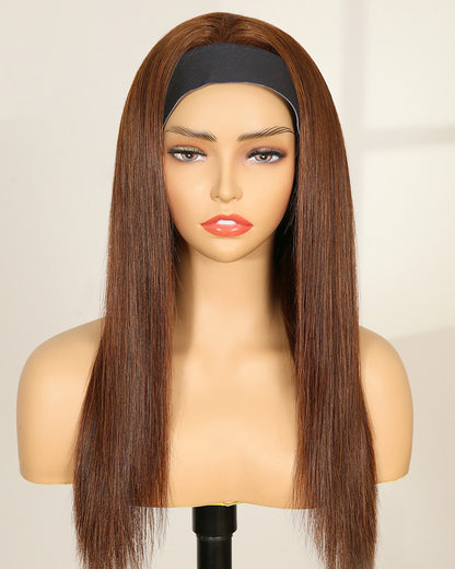 Clearance | 18 Inches Lauren Brown Straight Fitness Wig - RHY-16