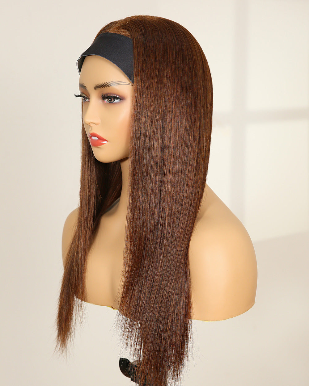 Clearance | 18 Inches Lauren Brown Straight Fitness Wig - RHY-16