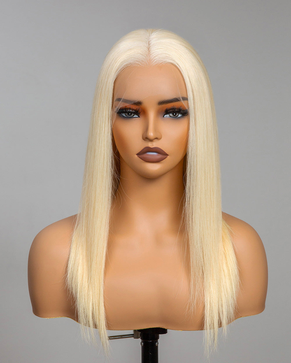 Grace | 14" Blonde Straight Human Hair Swiss Lace Front Wig - WLS002