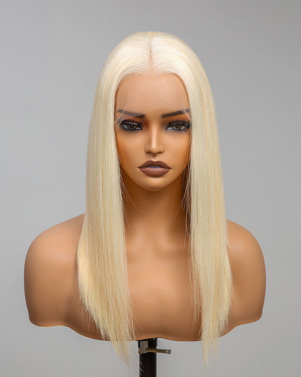 Grace | 14" Blonde Straight Human Hair Swiss Lace Front Wig - WLS002